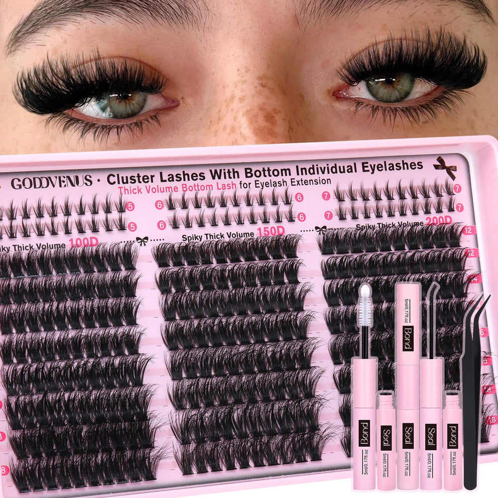 Goddvenus fluffy lash clusters kit packaging shows premium DIY lash kit for effortless at-home styling.