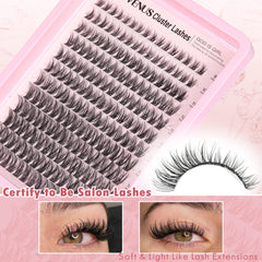 Goddvenus lash clusters dcurl 192pcs for natural wispy volume at home