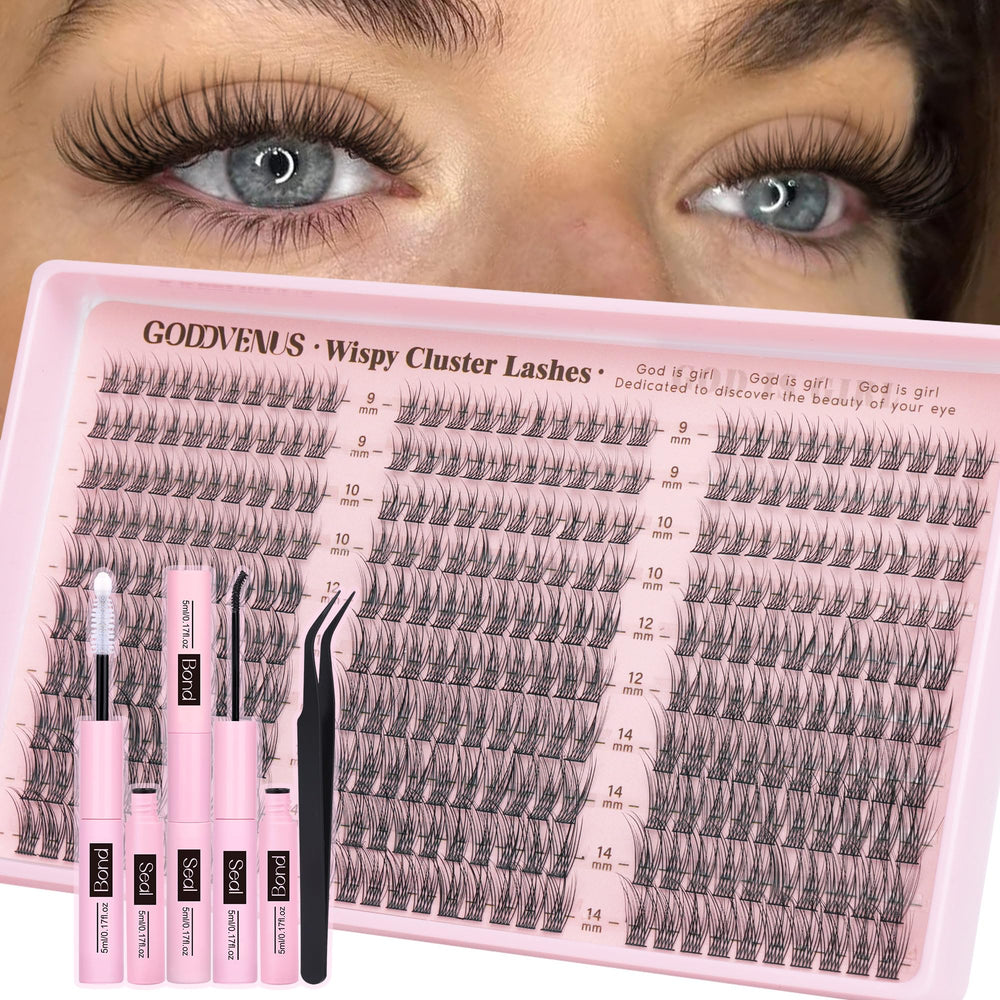 Goddvenus Lash Clusters Kit 9-14mm: natural-looking wispy clusters for everyday lash enhancement