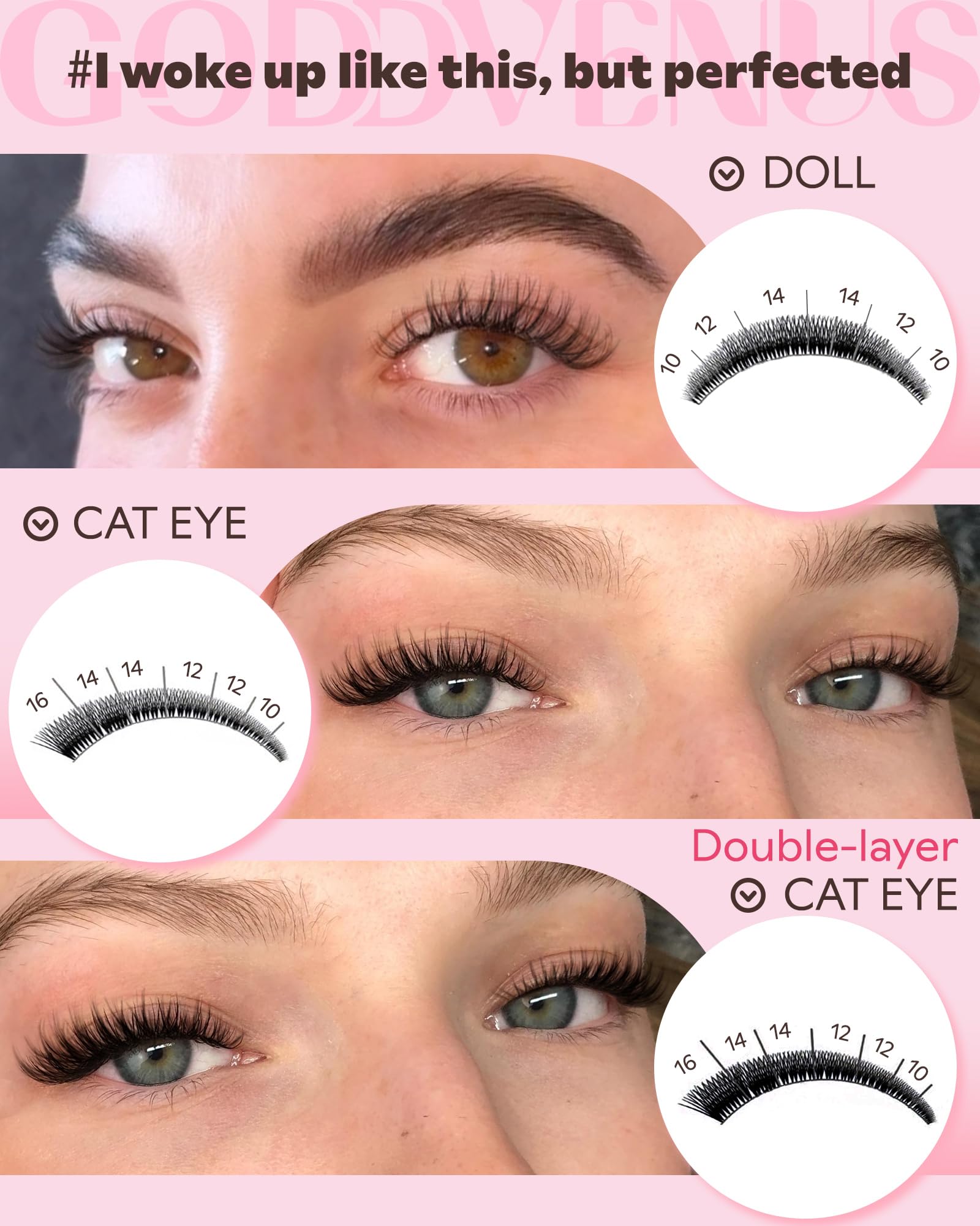 Goddvenus Lash Clusters lightweight cotton-band for comfortable wear all day.