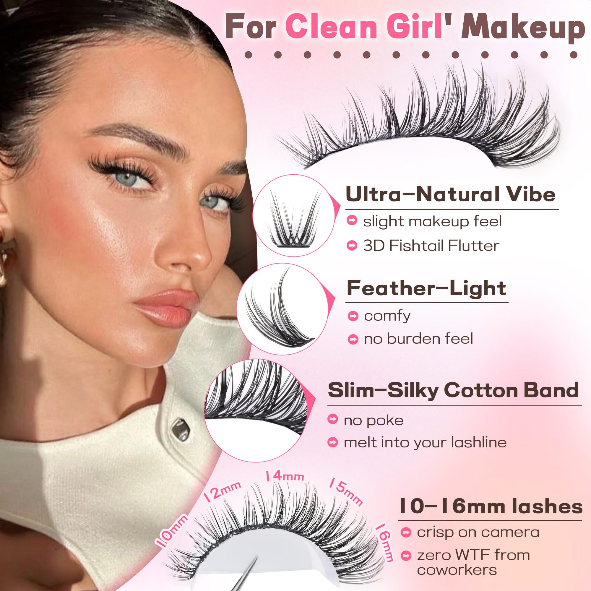Goddvenus lash clusters lightweight cotton band for all-day comfort.