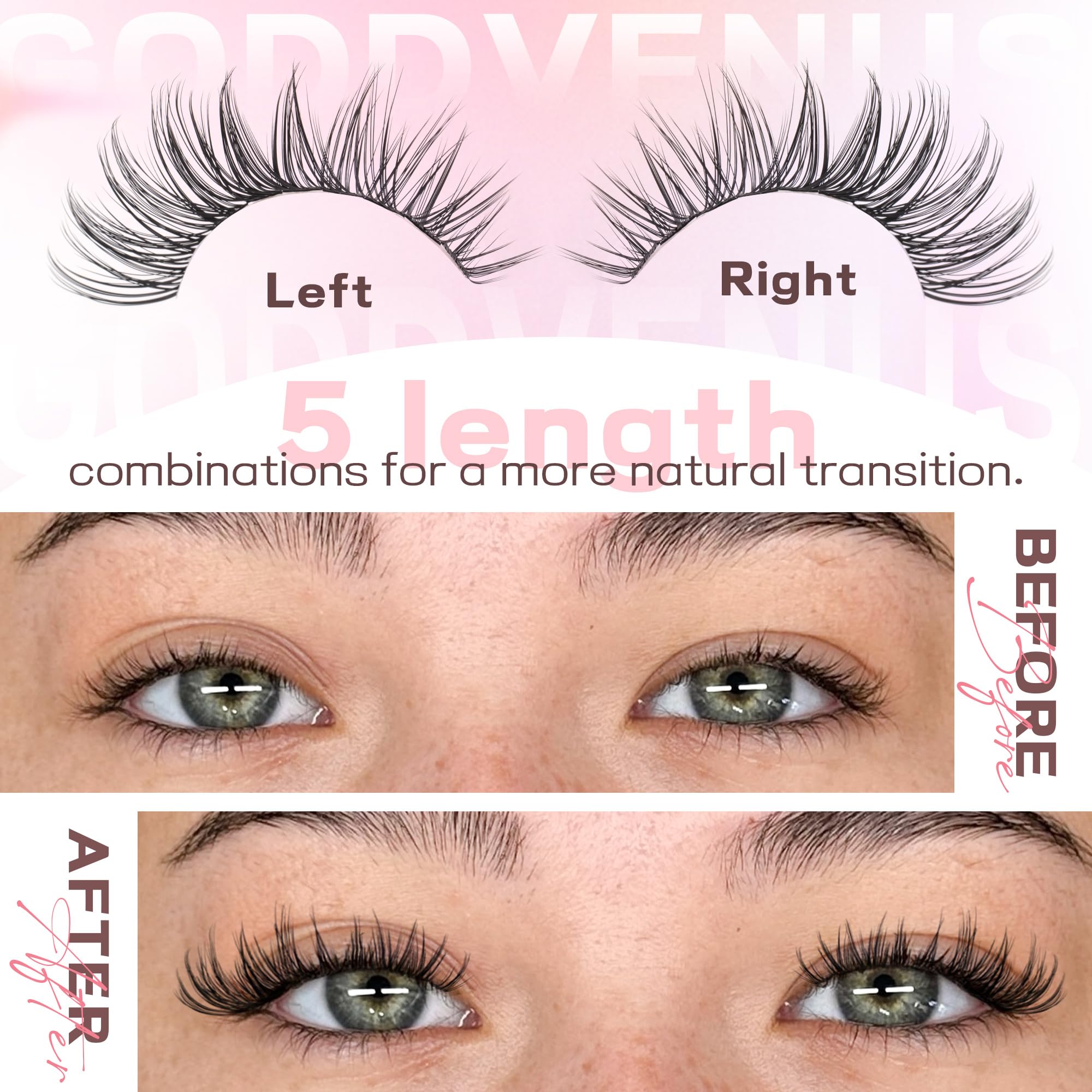 Goddvenus lash clusters lightweight cotton-band for comfortable wear