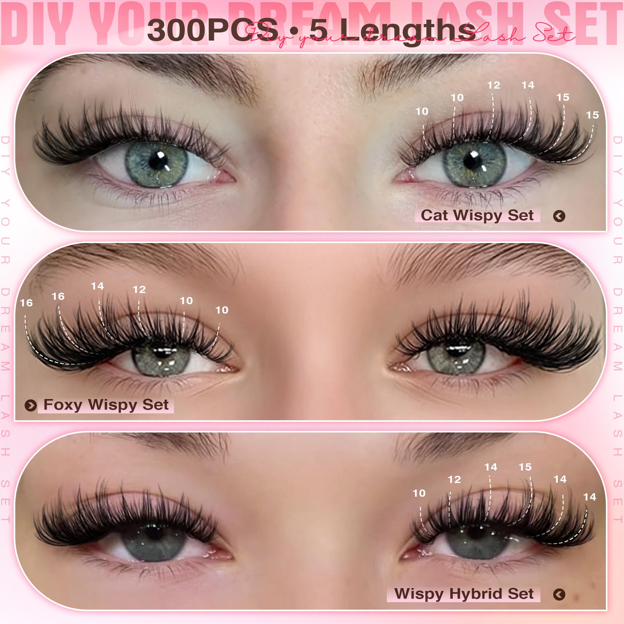 Goddvenus lash clusters seamless application for a smooth finish.