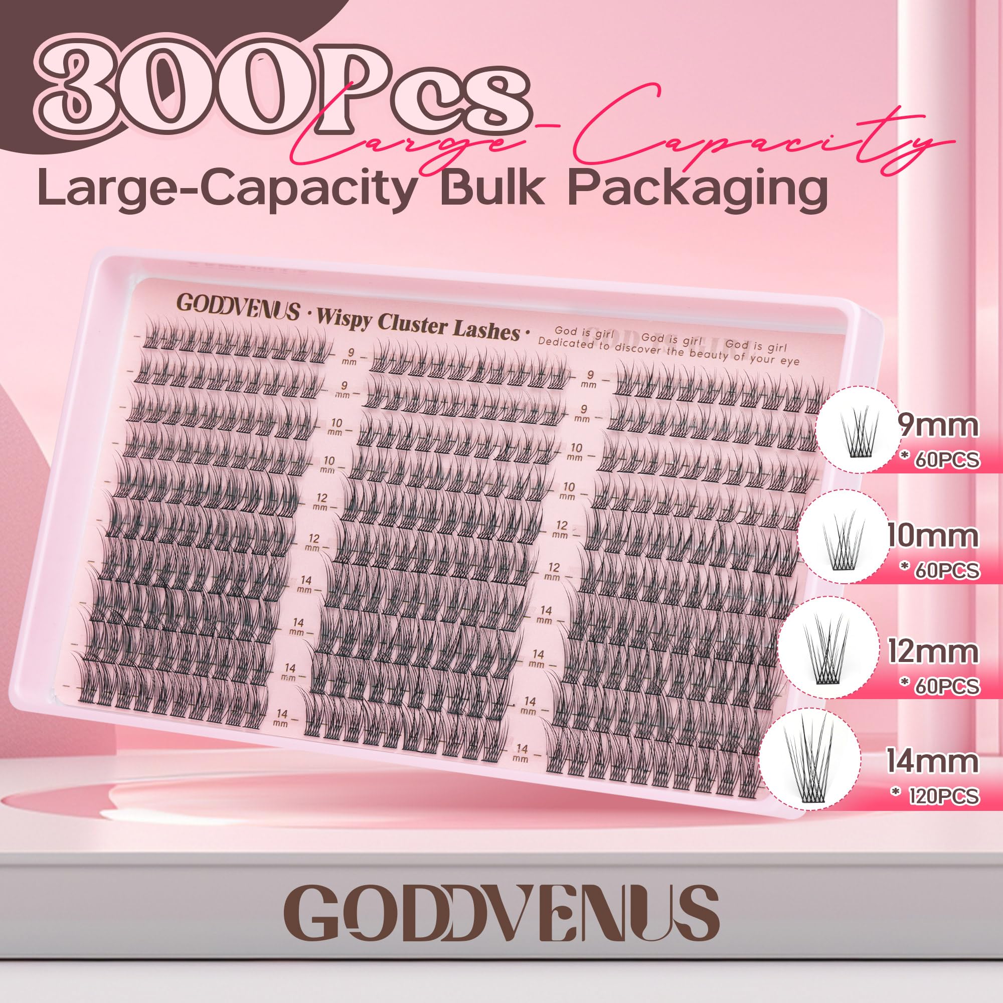Goddvenus lightweight wispy lashes feel feather-light with defined eyes