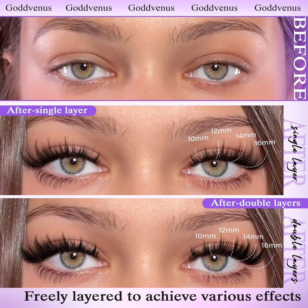 Goddvenus Manga Lash Cluster Kit lightweight materials for comfortable wear