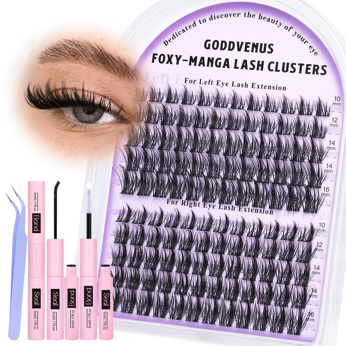 Goddvenus Manga Lash Cluster Kit unique design for bold eye looks