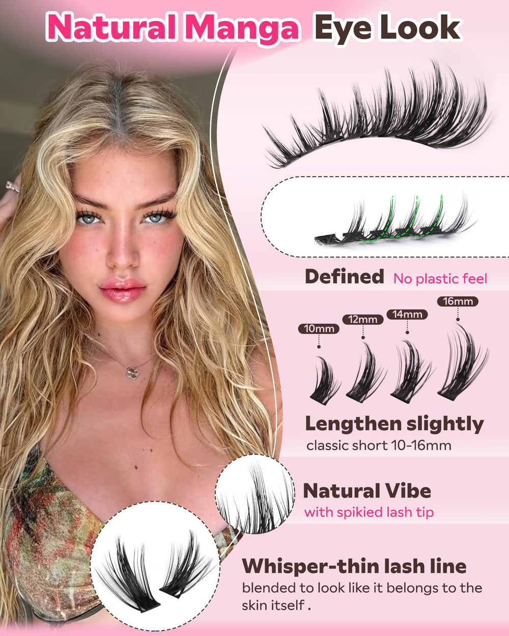 Goddvenus manga lash 10-16mm range enabling cat eye to anime looks