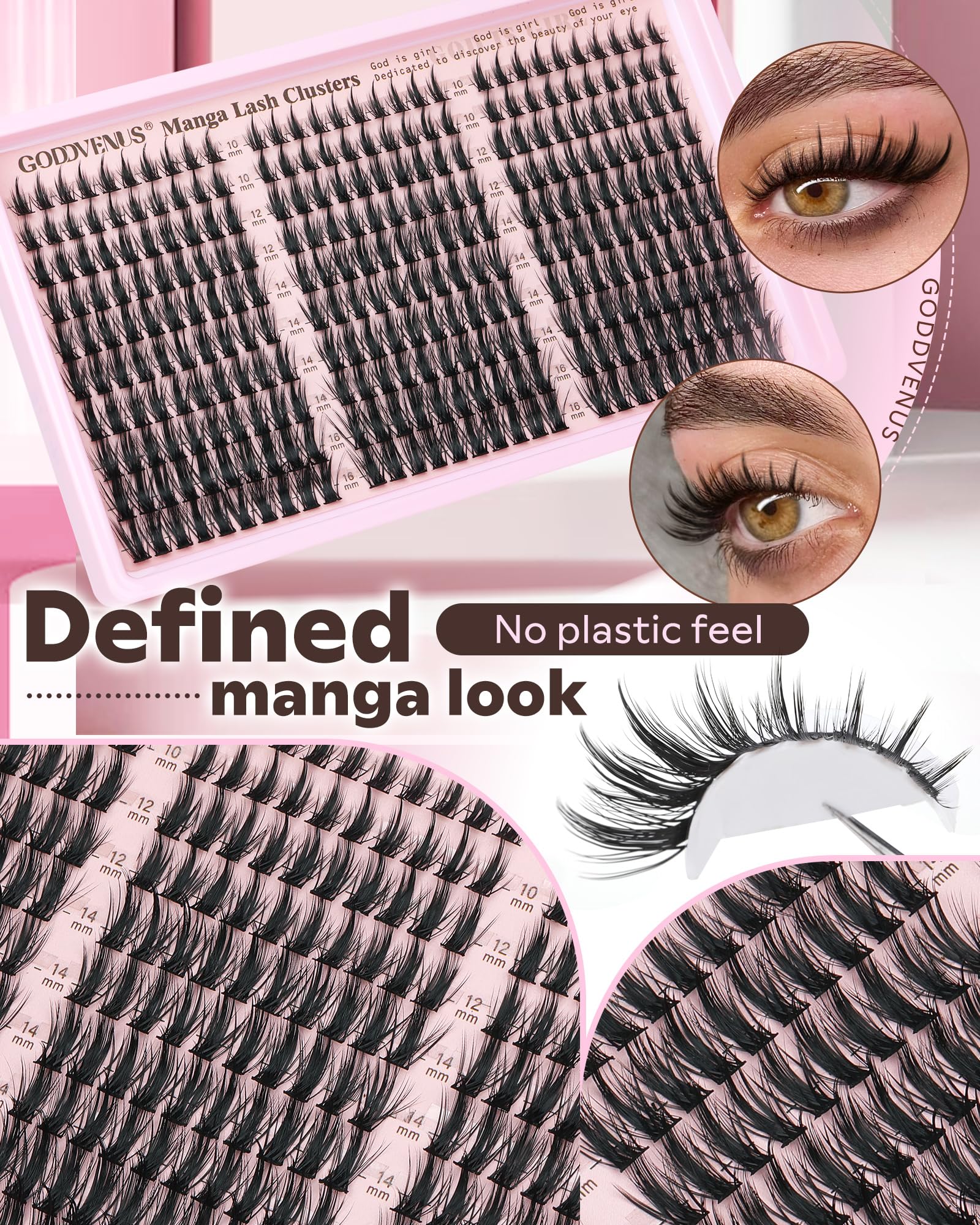 Goddvenus natural ultra-soft lash clusters feel lightweight and comfortable