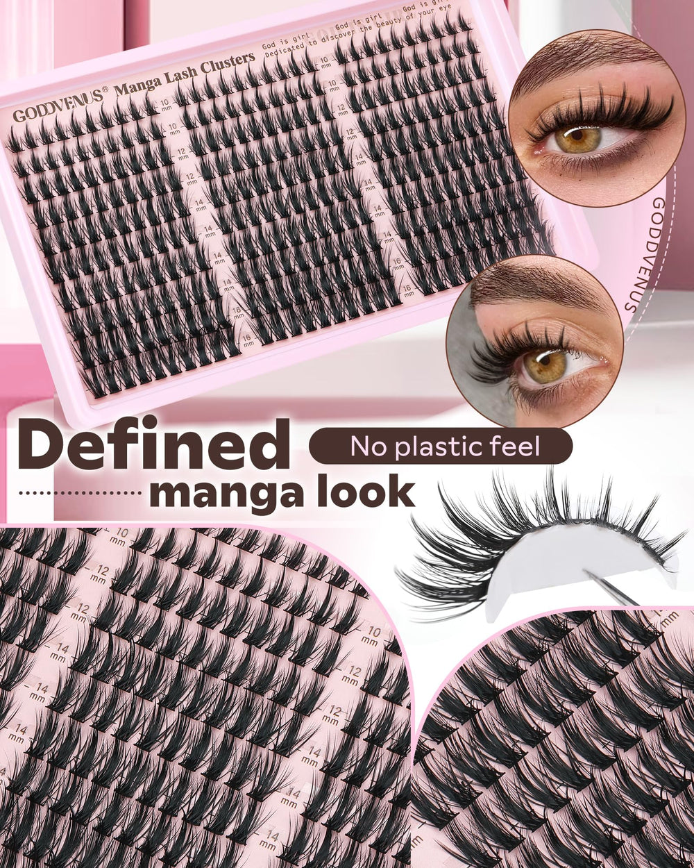 Goddvenus natural ultra-soft lash clusters feel lightweight and comfortable