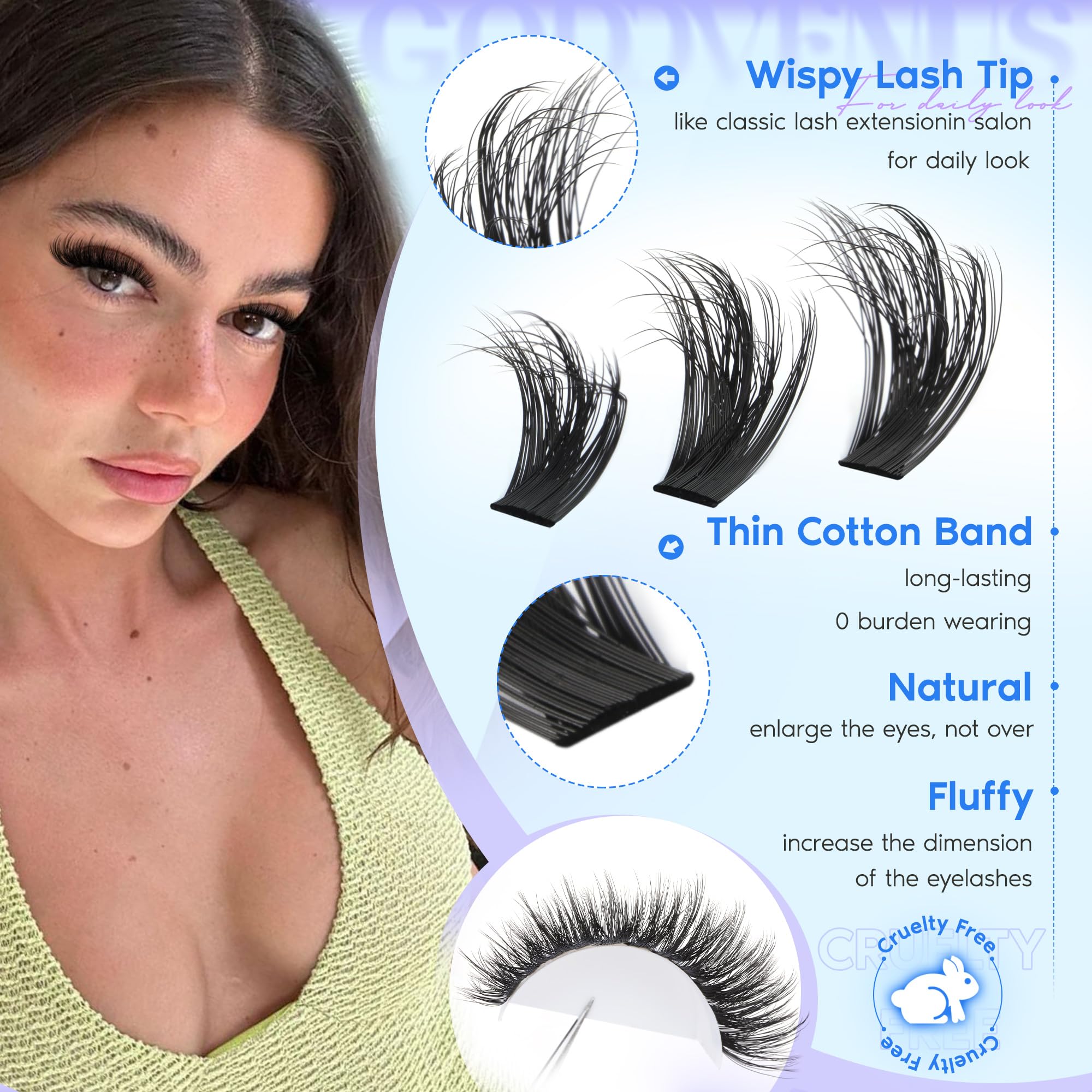Goddvenus mixed-length clusters offering flexible styles from subtle to bold.