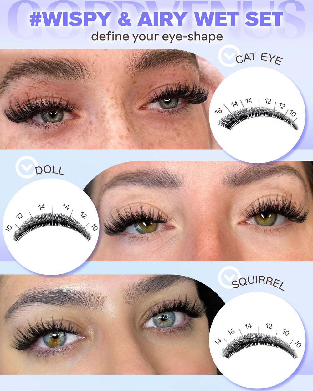 Goddvenus Whisper-thin clusters blending into natural lash line