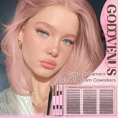 Goddvenus wispy cluster lashes offer easy at-home application for a natural dramatic look