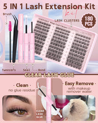 Goddvenus Wispy Lash Clusters Kit includes brush and tweezers for precise application.