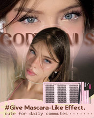 Goddvenus Wispy Lash Clusters Kit with 10-16mm range enables cat-eye customization.