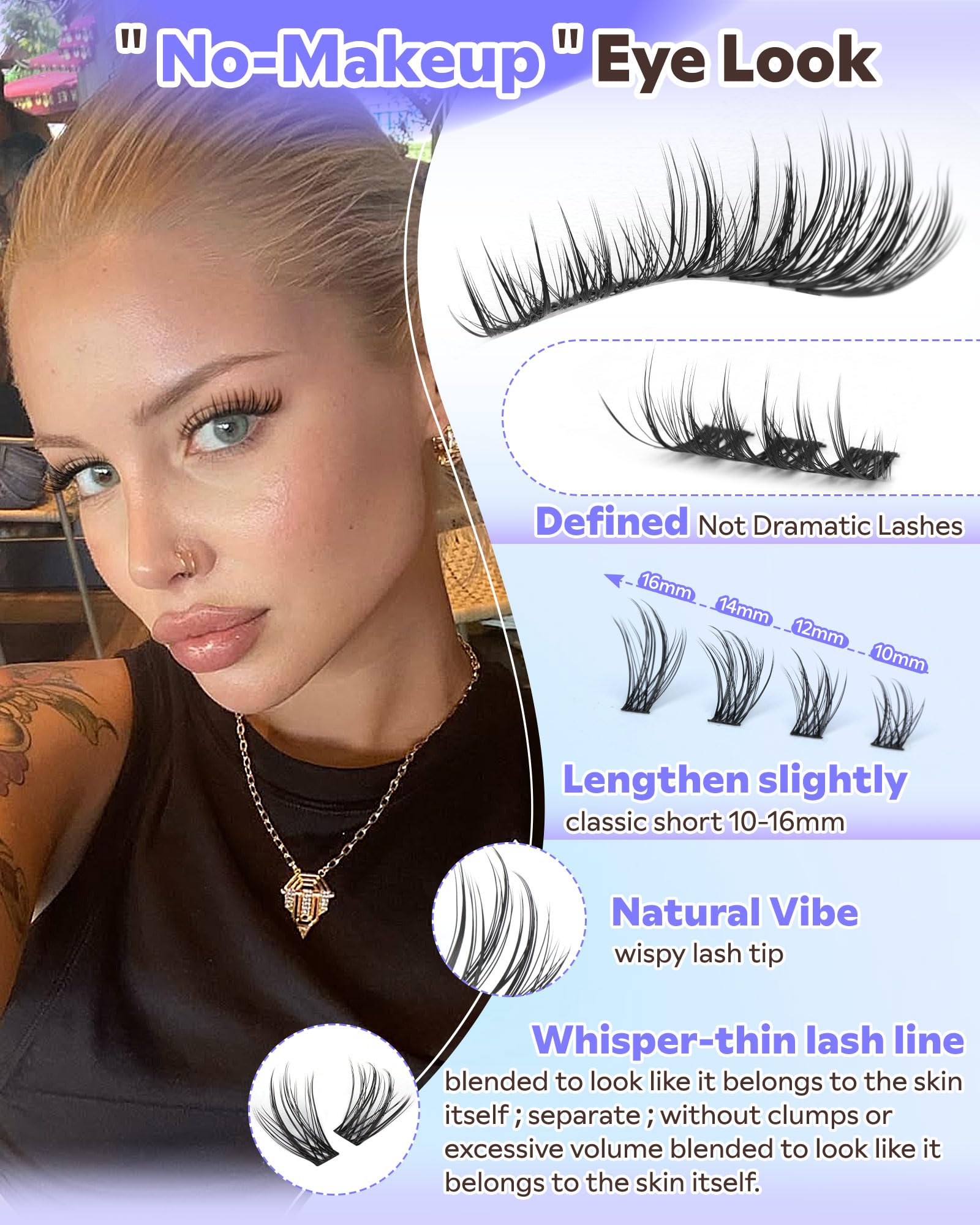 Goddvenus Wispy Lash Clusters Kit tweezers close-up showing precise application for easy DIY lash days.