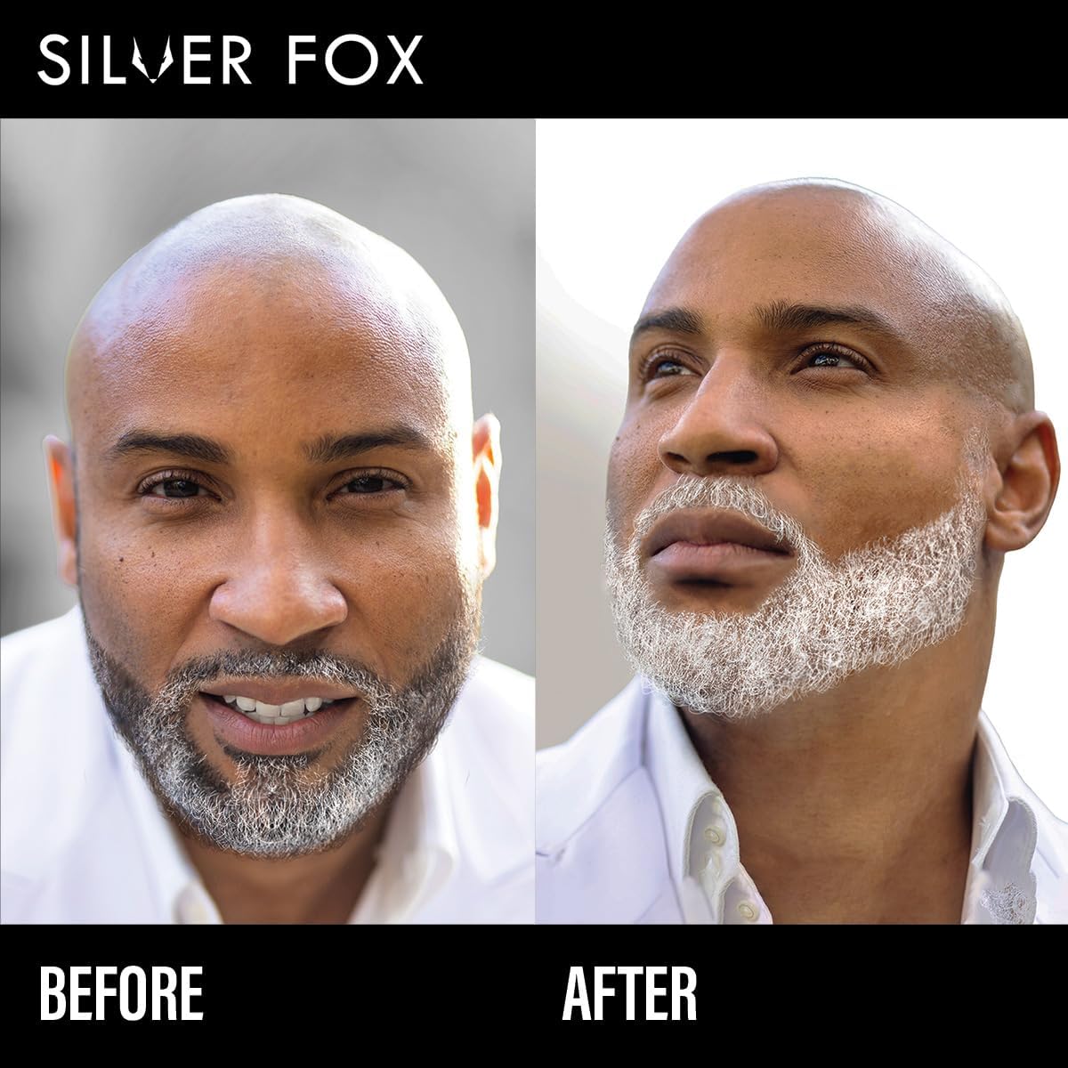 Godefroy Barbers Choice Silver Line before-after showing brighter silver look