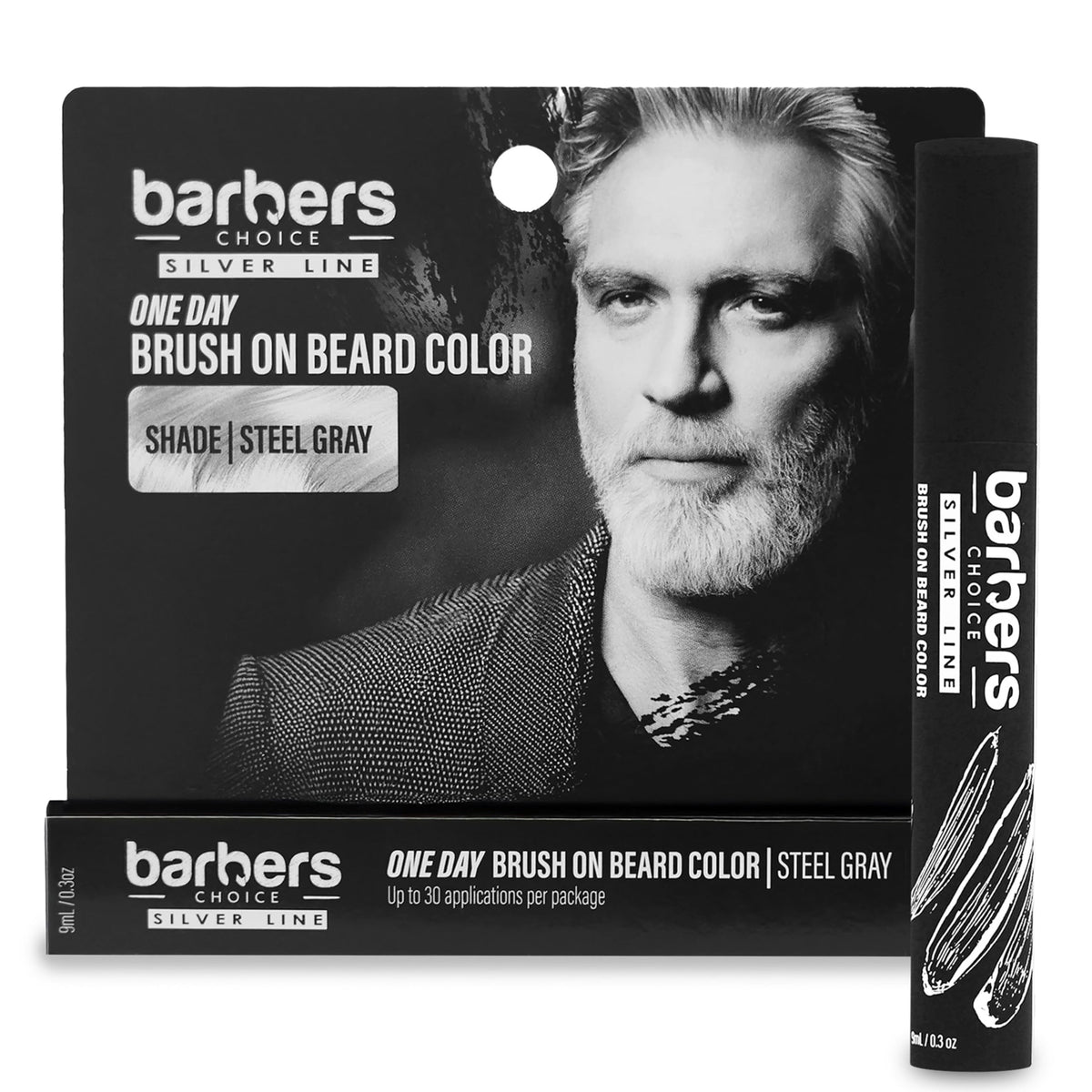 Godefroy Barbers Choice Silver Line brush in action for quick, mess-free color