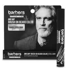Godefroy Barbers Choice Silver Line brush in action for quick, mess-free color