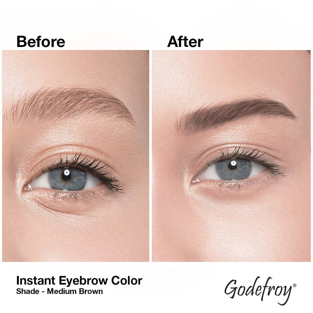 Godefroy brow color fast-acting formula delivers color in minutes.