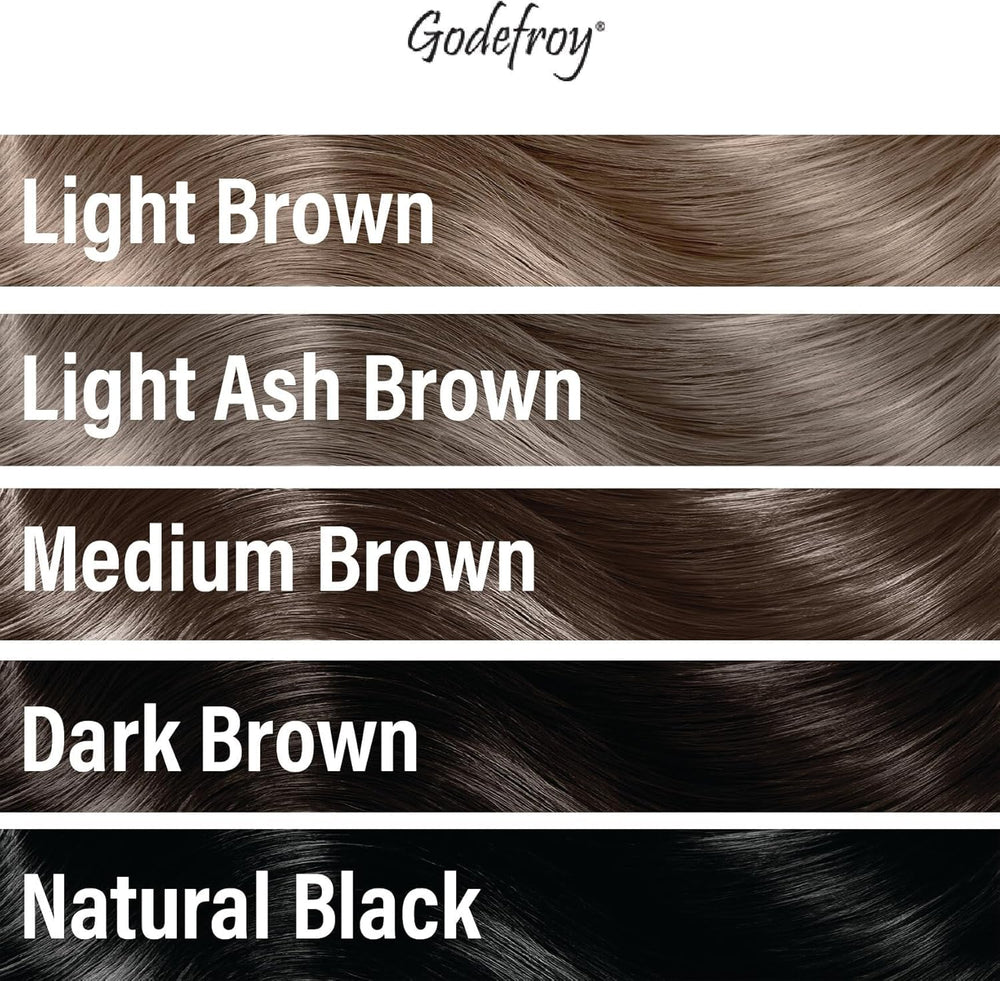 Godefroy Color Tint Kit Medium Brown finished hair reveals a rich, natural-looking shade