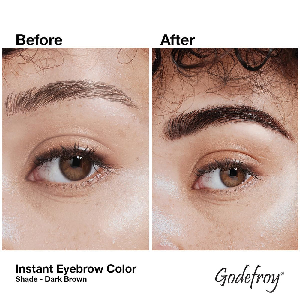 Godefroy brow color washes off with cleanser for temporary results.