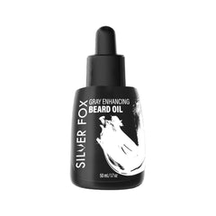 Godefroy Silver Fox beard oil bottle shows premium shine for gray hair