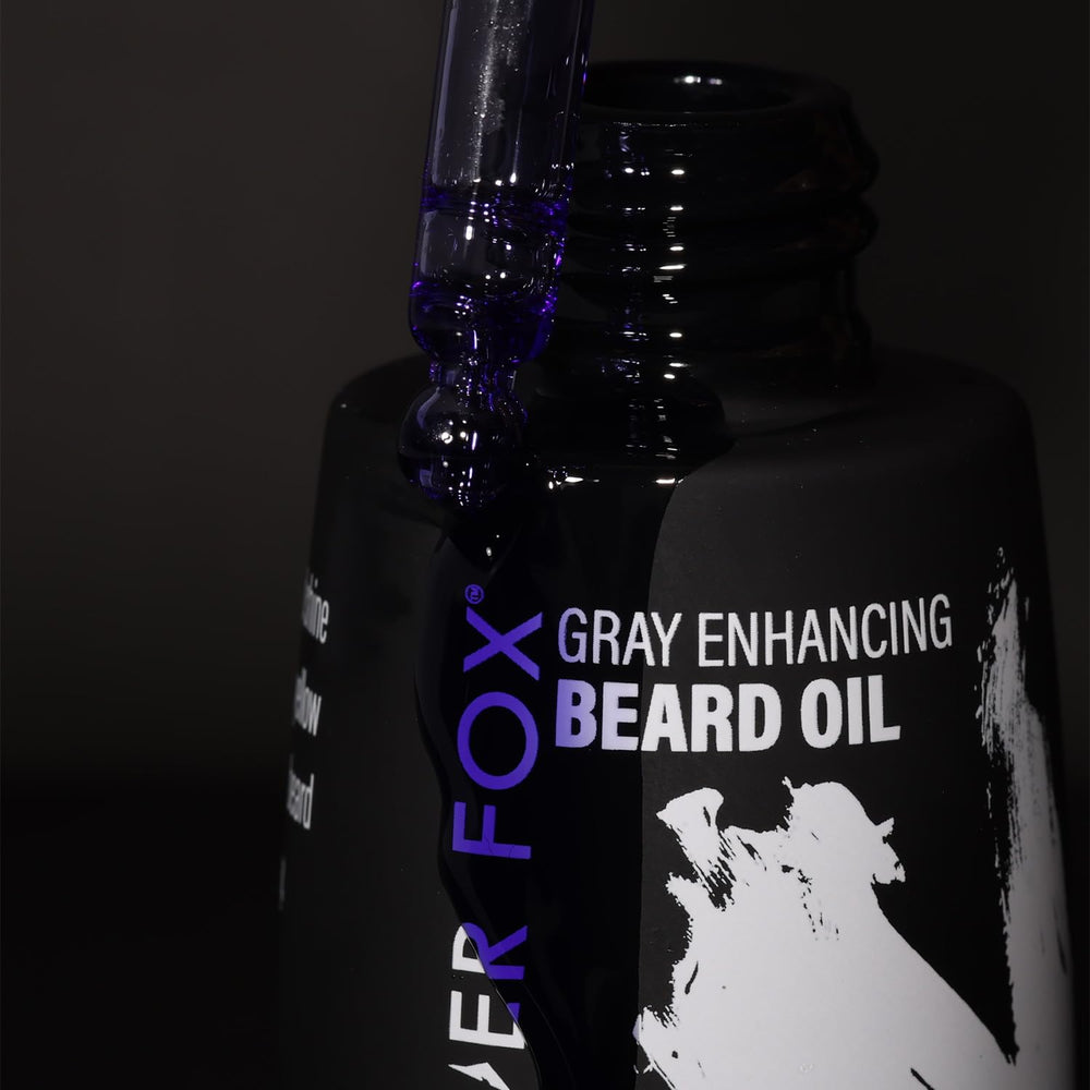 Godefroy Silver Fox on gray beard shows natural shine and hydration