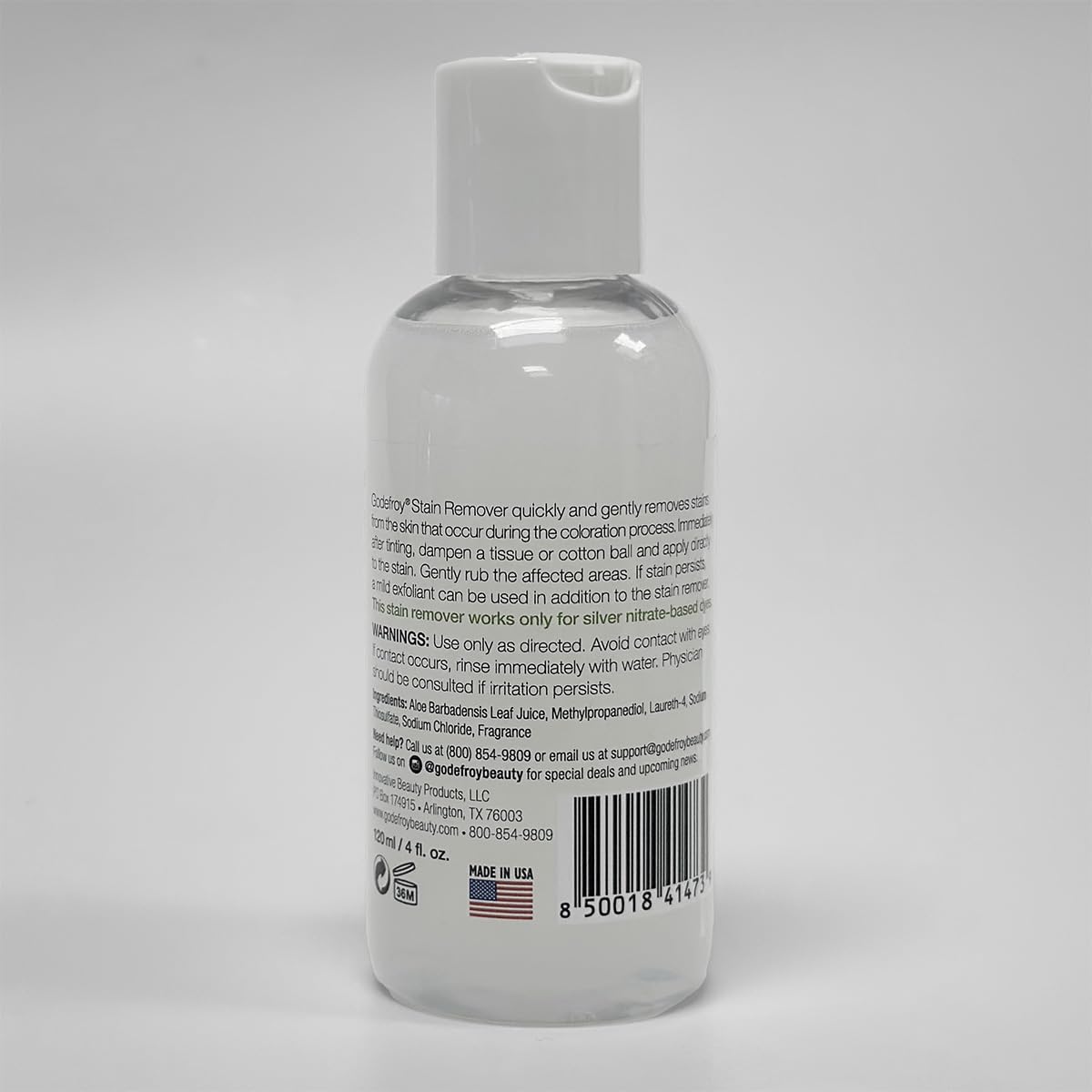Godefroy stain remover aloe vera application soothes skin during cleanup
