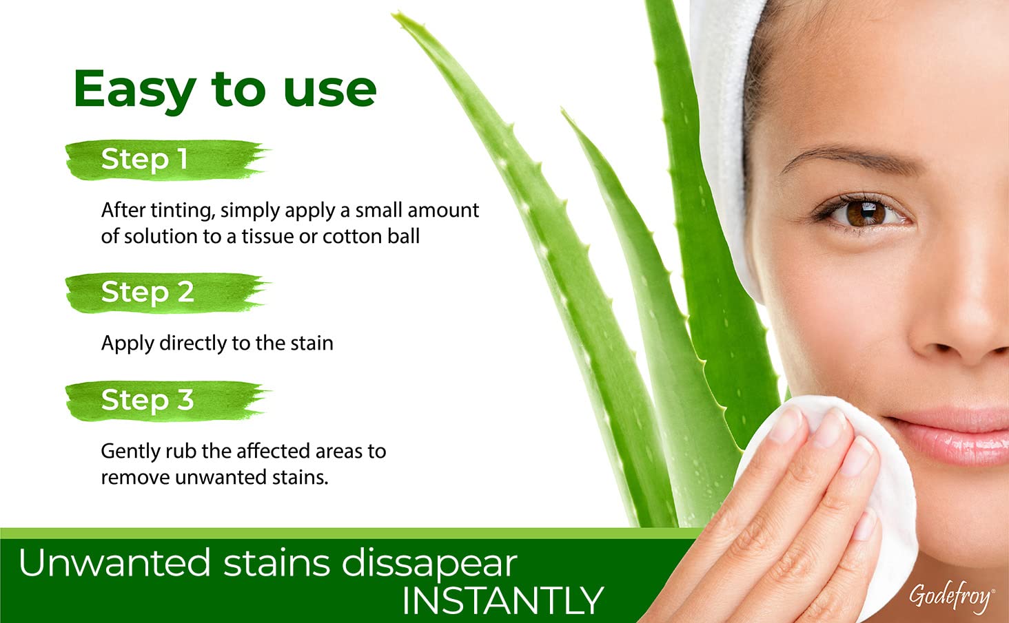 Godefroy stain remover tissue swipe for easy tint removal