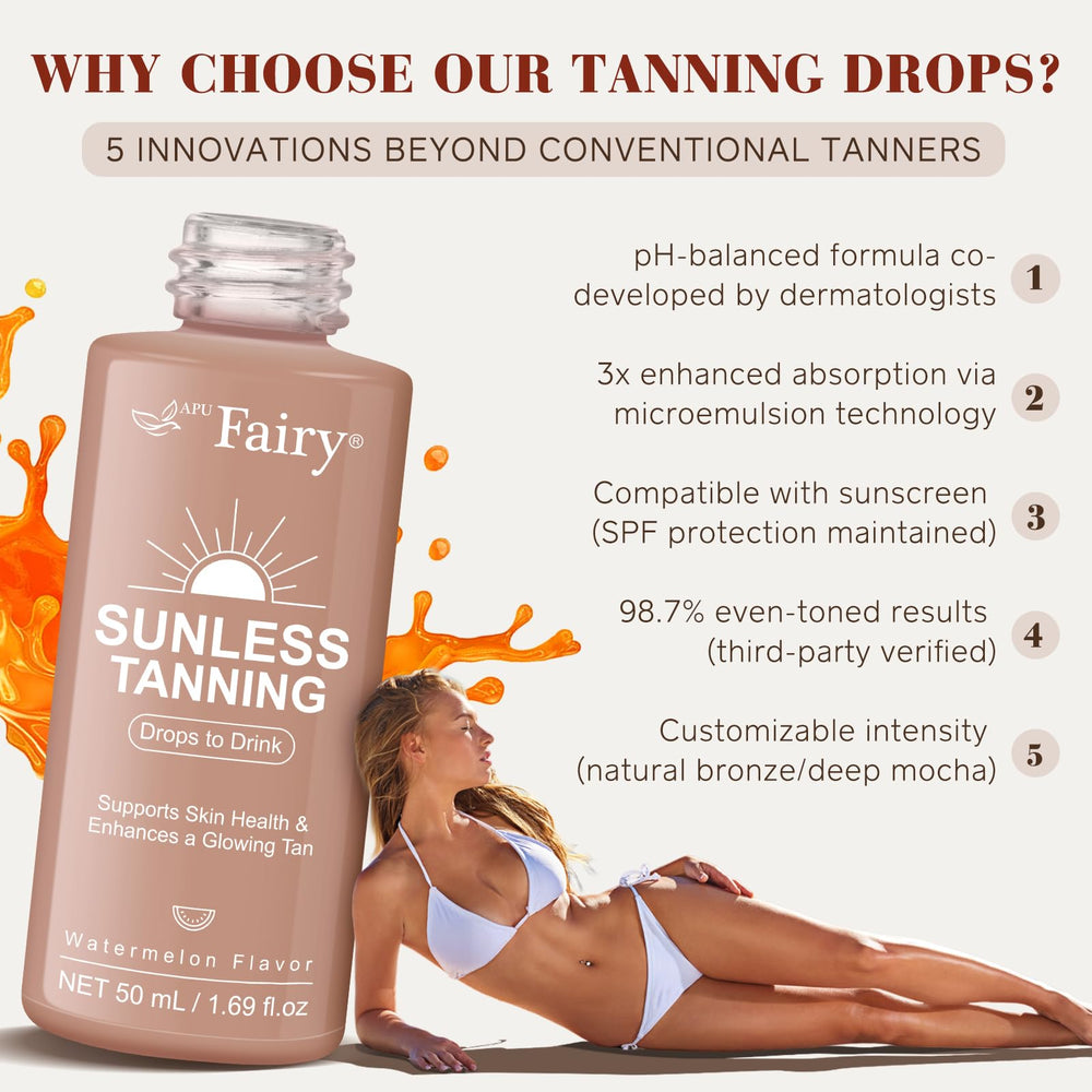 GOGIFTGO measuring dropper demonstrates precise dosing for safe, controlled tanning results.