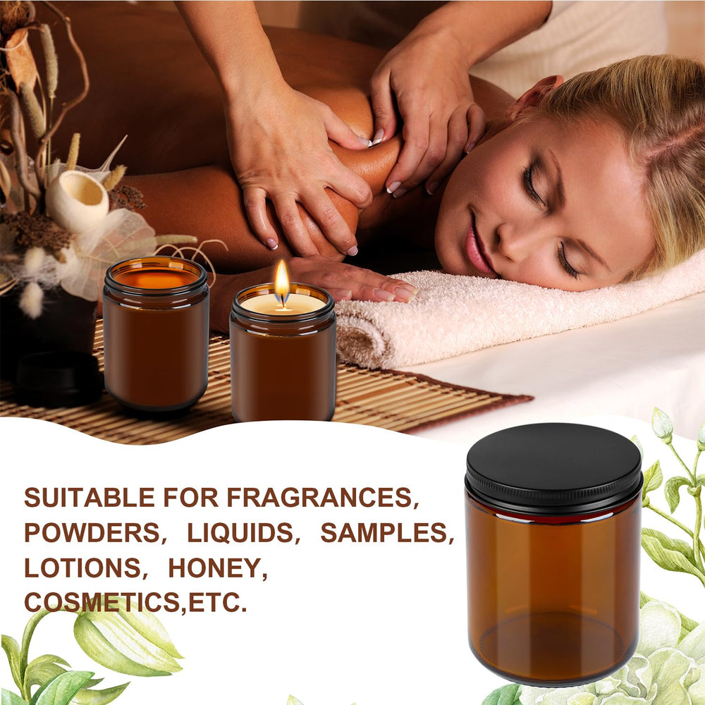 Goiio amber glass jar dishwasher-safe badge confirms simple cleaning after use.