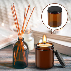 Goiio amber glass jar lid closeup highlights foam-lined airtight seal for travel.