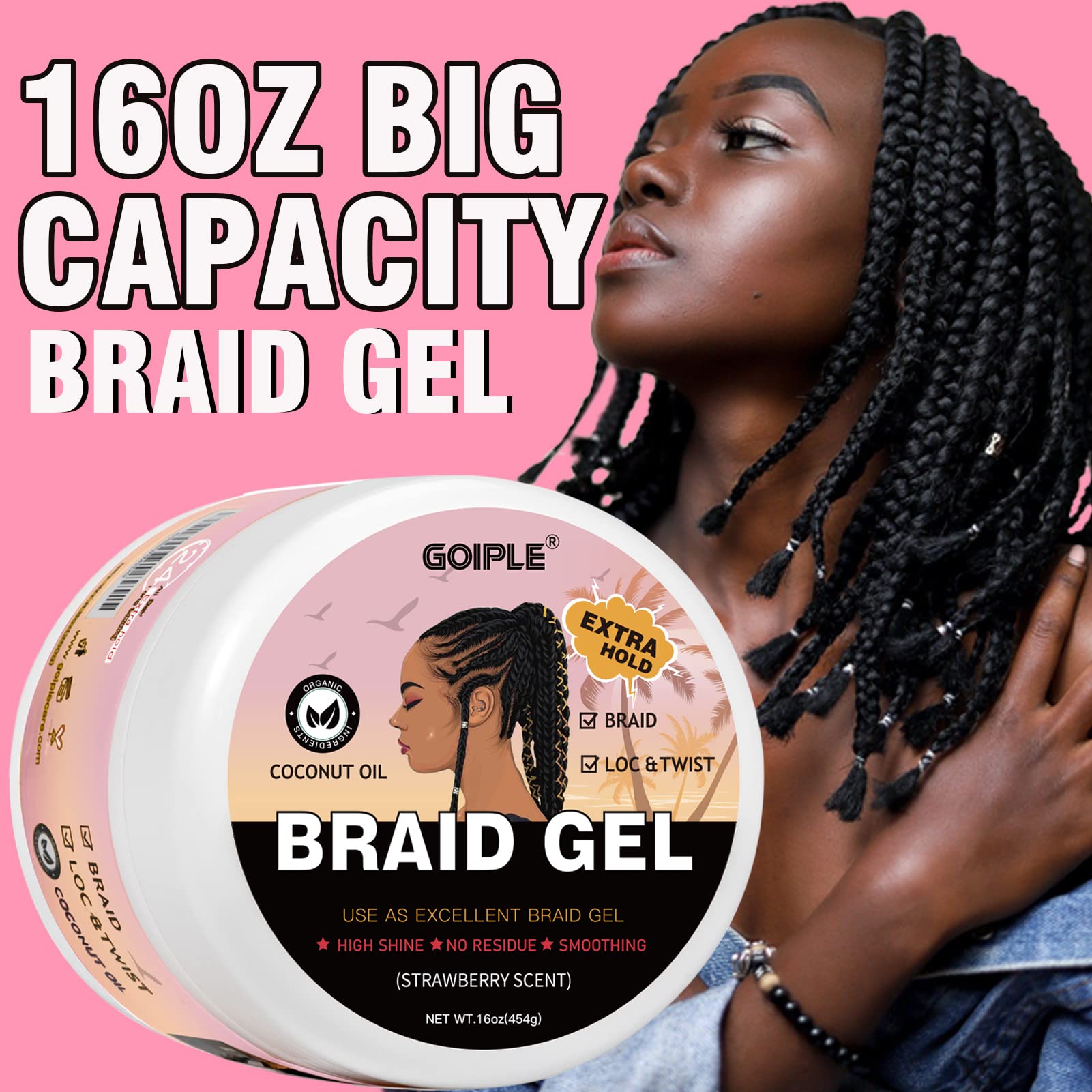 Goiple edge-control demonstrates tame edges with a frizz-free finish.