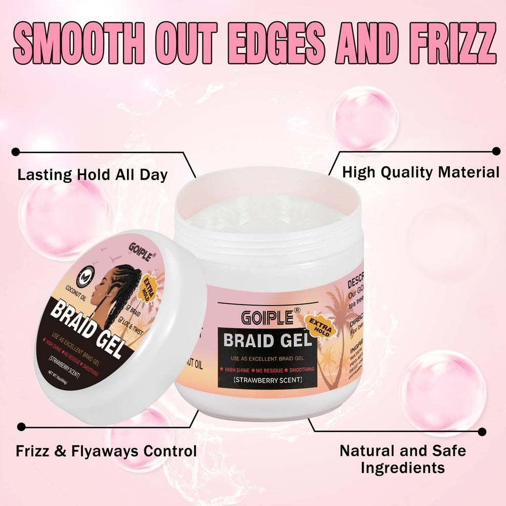 Goiple braid gel delivers strong hold with high shine in one pass.
