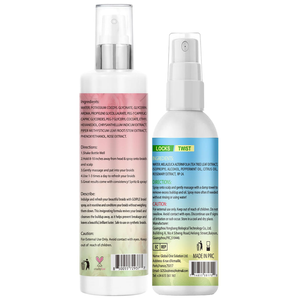 Goiple Braid Spray Rose Mint 2-pack for convenient on-the-go care
