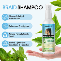 Goiple Braid Spray Rose Mint rose-mint-essence close-up highlights soothing scent and moisture.