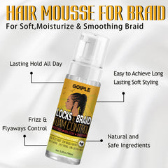 Goiple braiding gel image with glossy finish to seal braids and extend wear