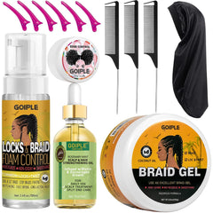 Goiple braiding mousse image showing firm hold and frizz control for protective styles
