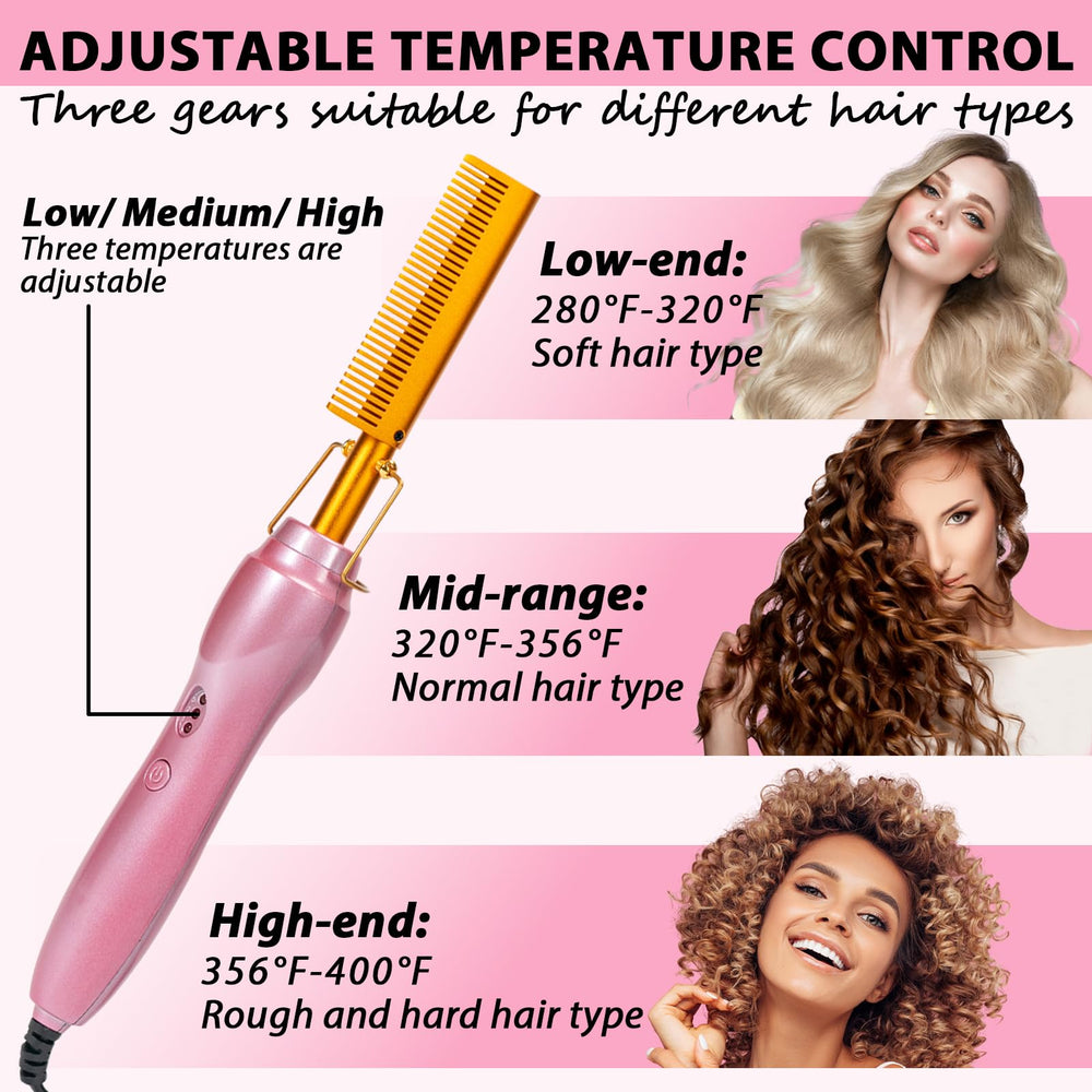 Goiple ceramic surface hot comb for easy cleaning after styling.