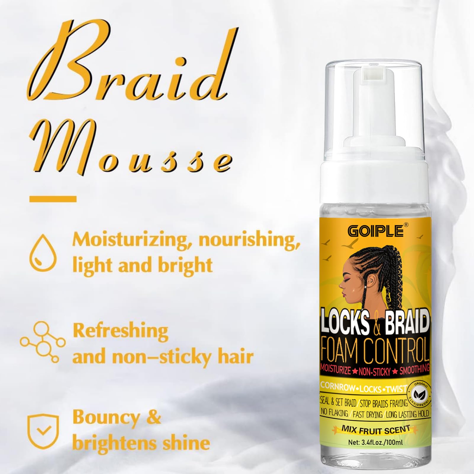 Goiple Edge Control Wax application close-up for smooth, lasting hold