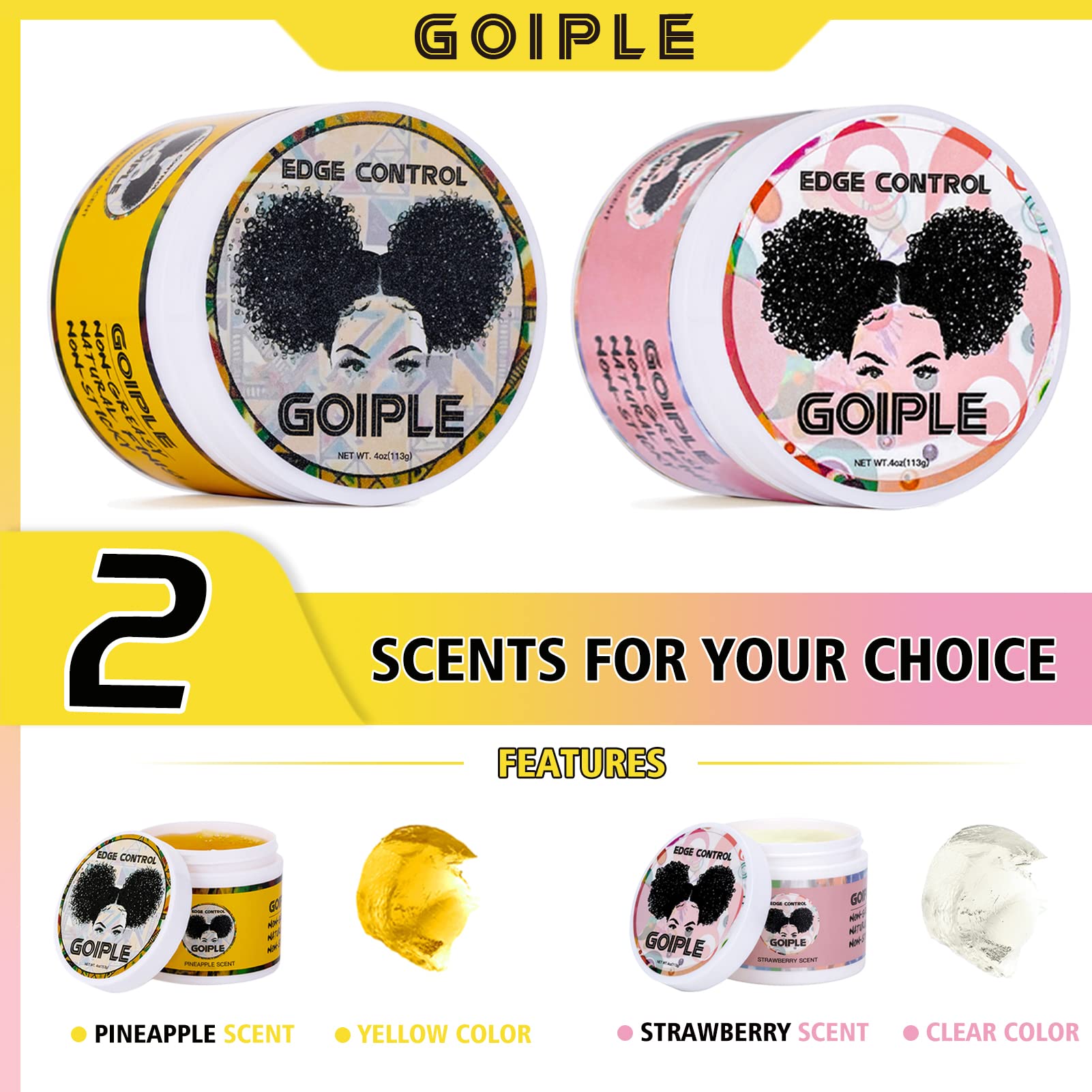 Goiple edge control wax with brush ensures easy, precise application.