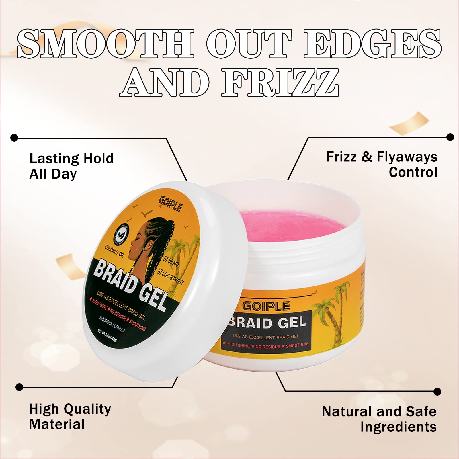 Goiple edge control image for smoothing edges with a lasting finish