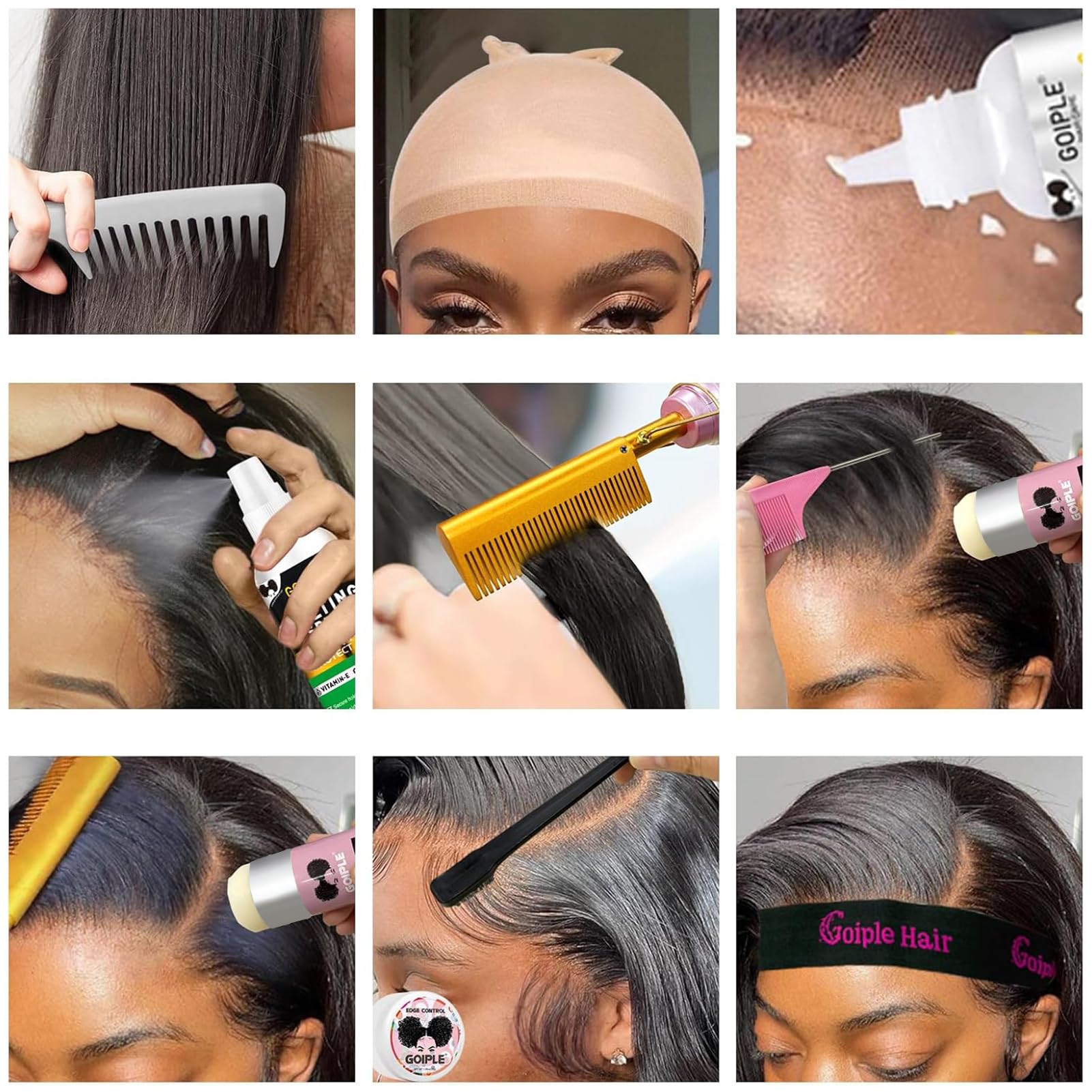 Goiple ergonomic-handle hot comb offers comfortable grip during long sessions.
