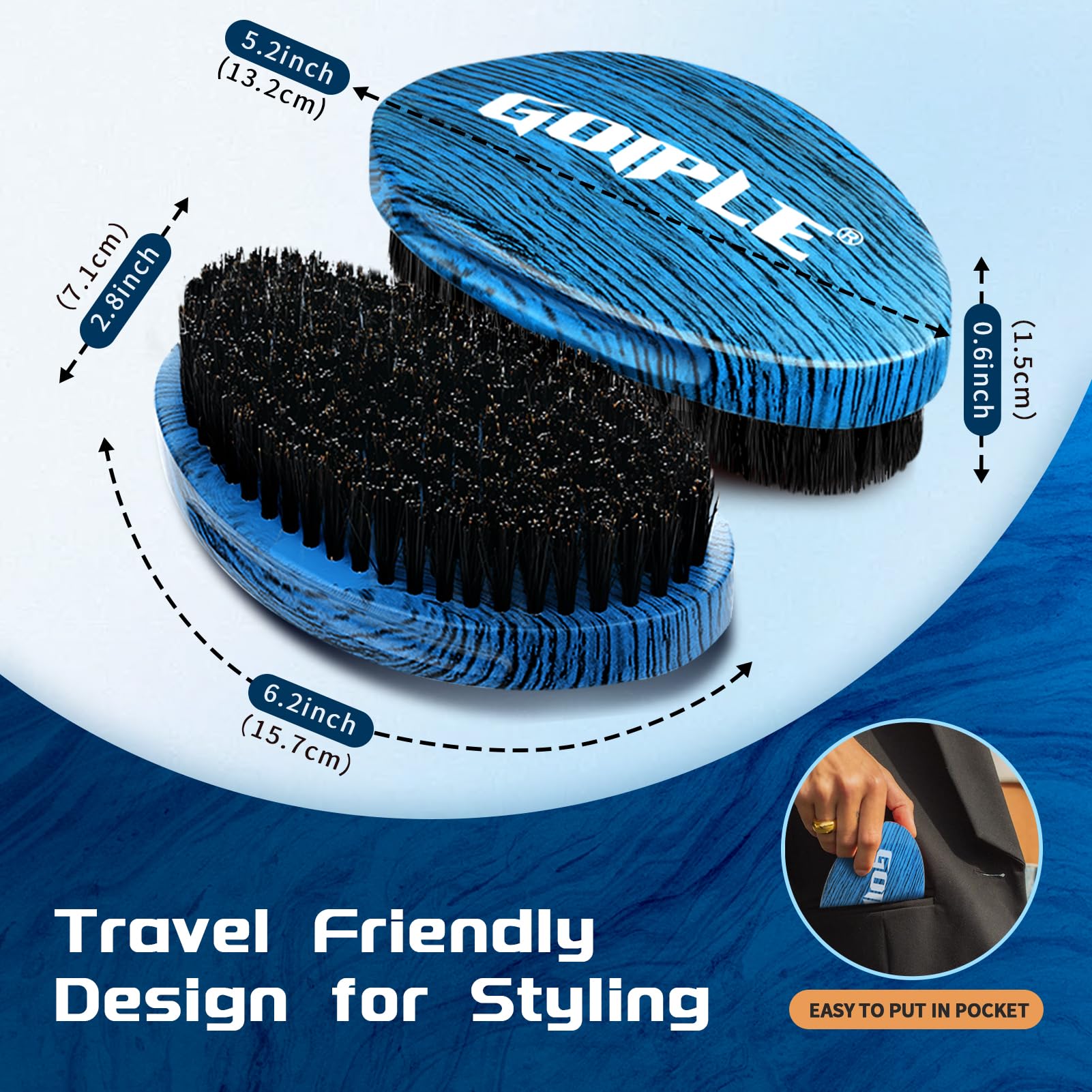 Goiple ergonomic wooden-handle close-up showing comfortable extended styling.