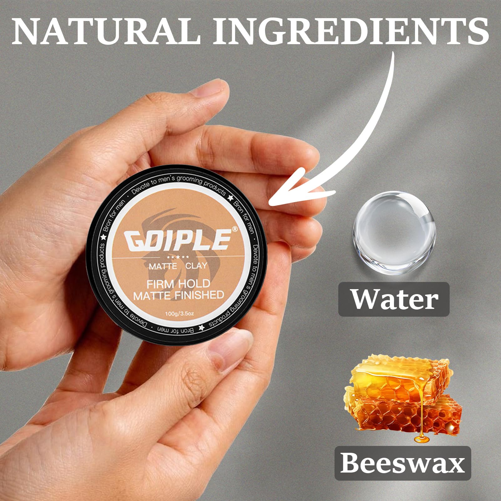 Goiple hair clay in shower demonstrates easy wash-out and no residue.