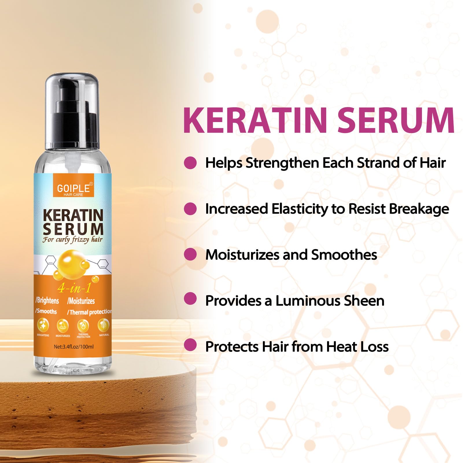 Goiple hair growth oil bottle suggests nourished roots