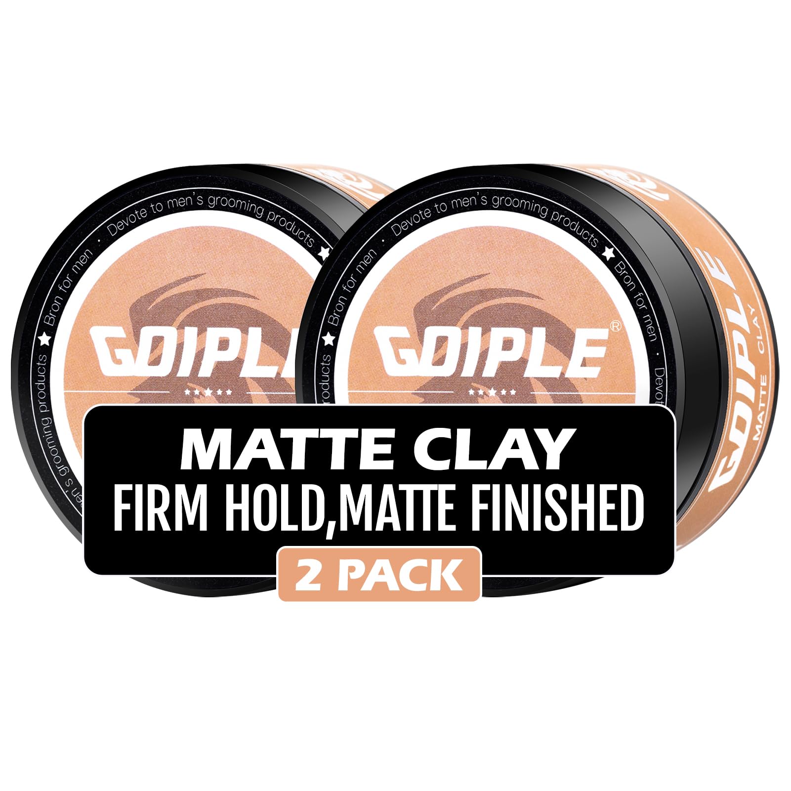 Goiple hair styling clay jar showing firm hold for all-day structure