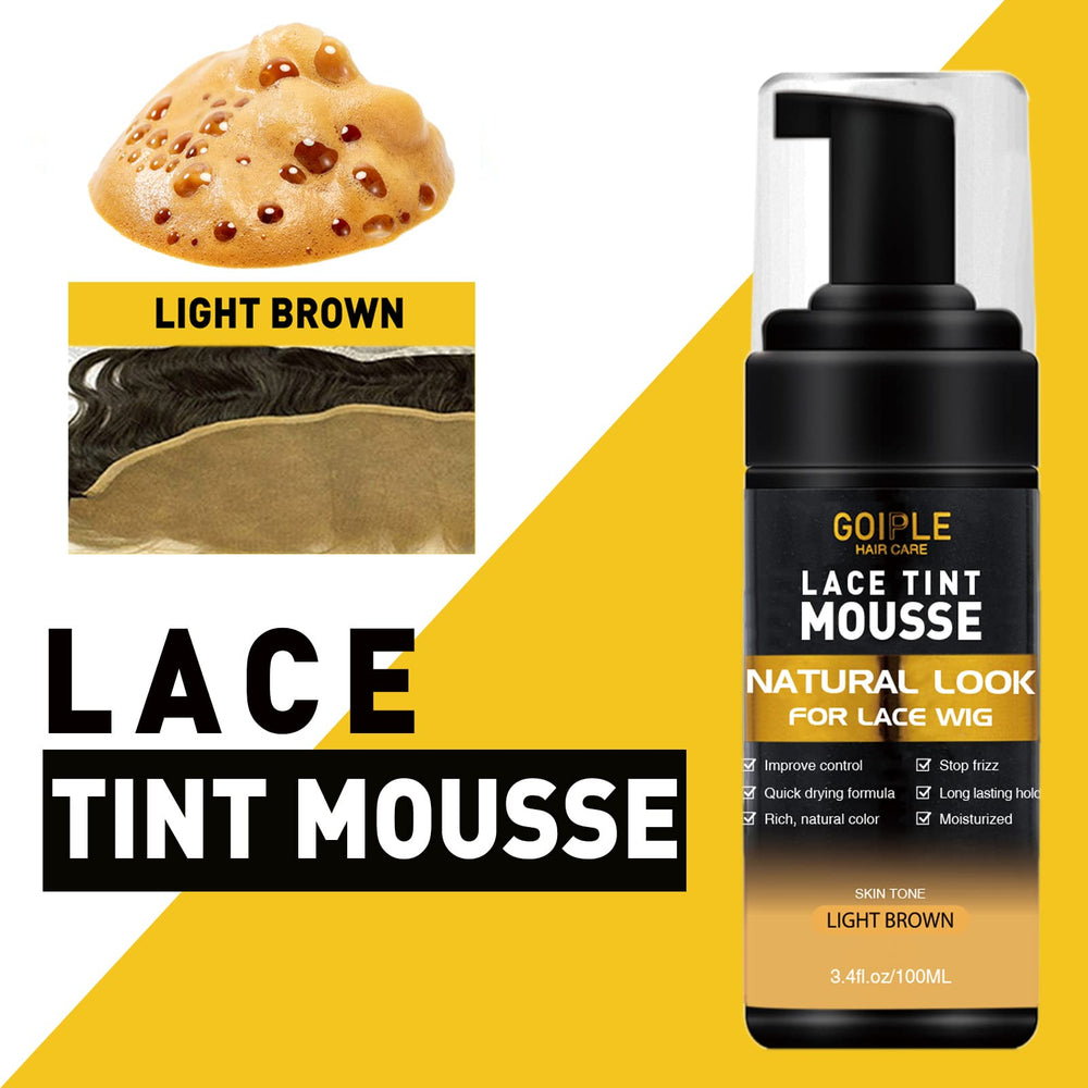 Goiple lace tint mousse color swatches show mocha brown shade for seamless lace blending