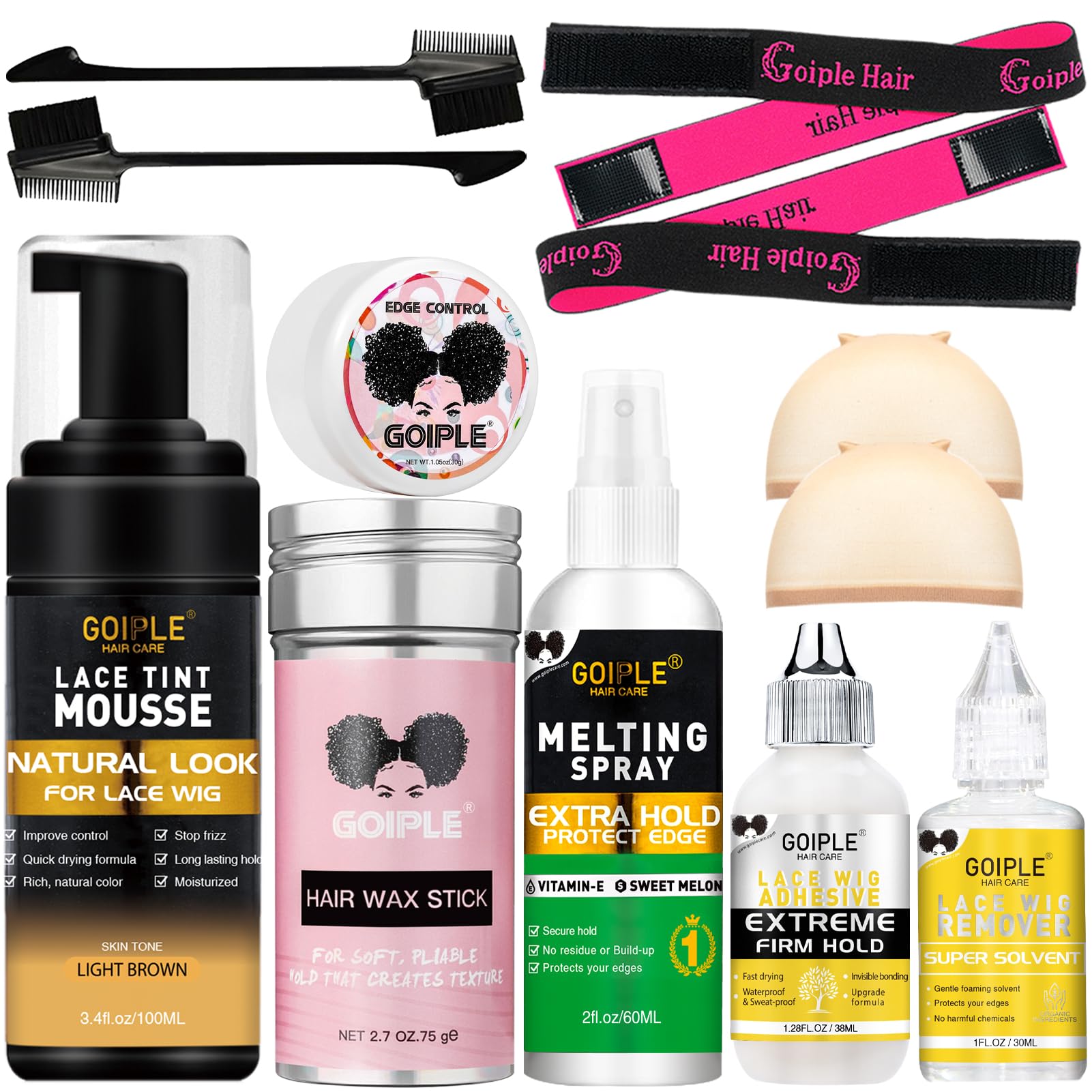 Goiple lace tint melting mousse packaging for at-home lace color touch-ups