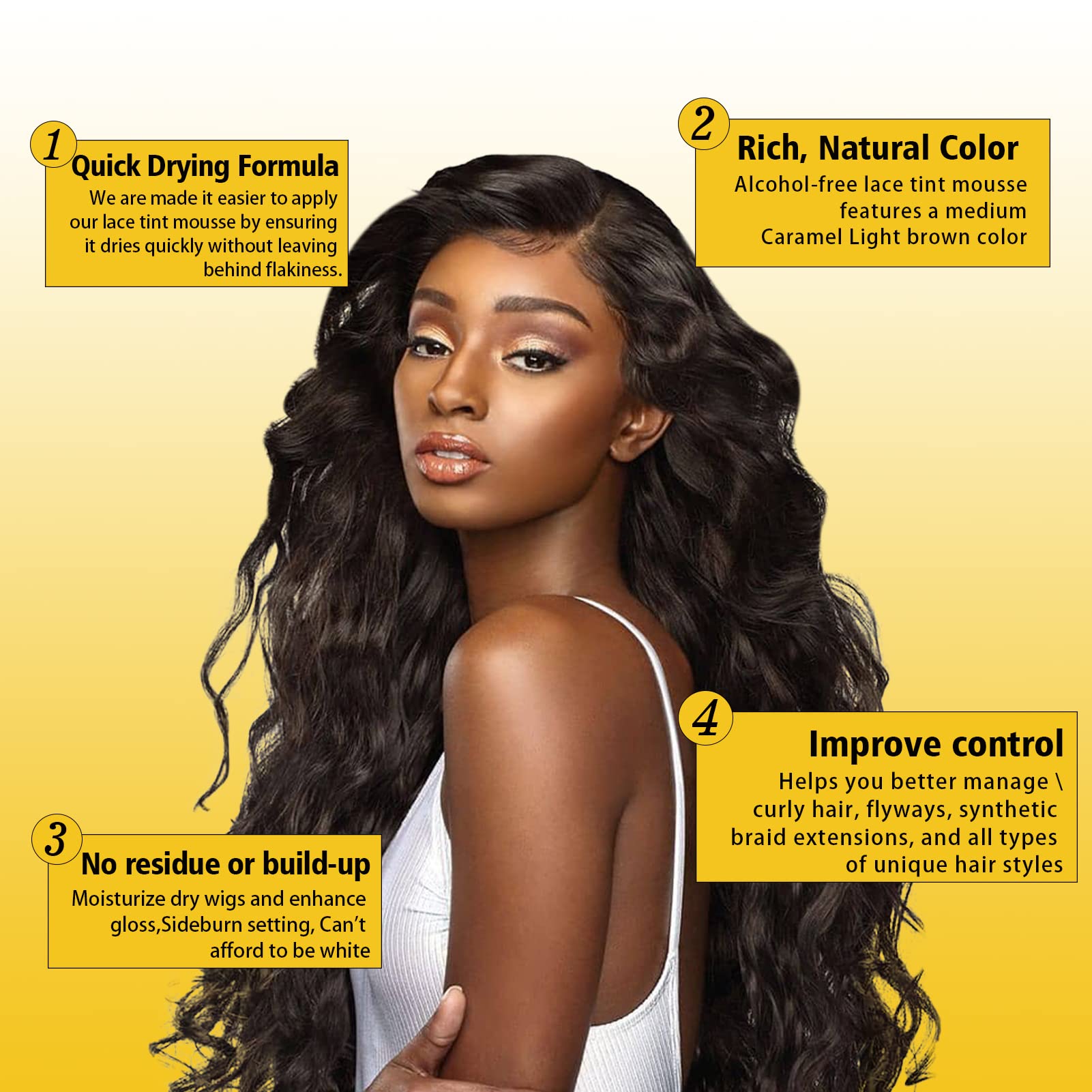 Goiple wig glue component for discreet lace attachment